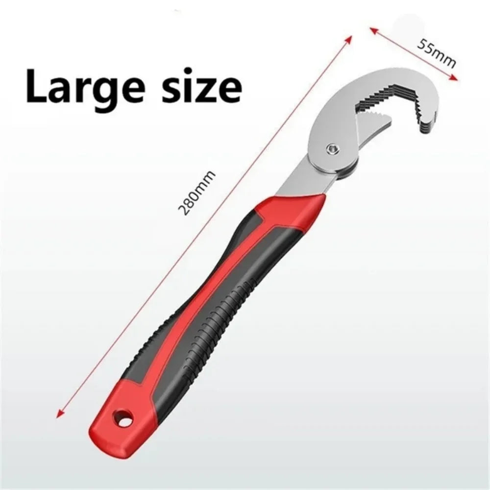 Double-Ended Adjustable Pipe Wrench & Ratchet Spanner 280mm Adjustable Pipe Wrench Qme Large