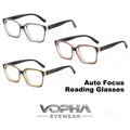 VOPHA Auto-Focus Reading Glasses – Anti-Blue Light Square Frame Reading Glasses Qst 3 Pack