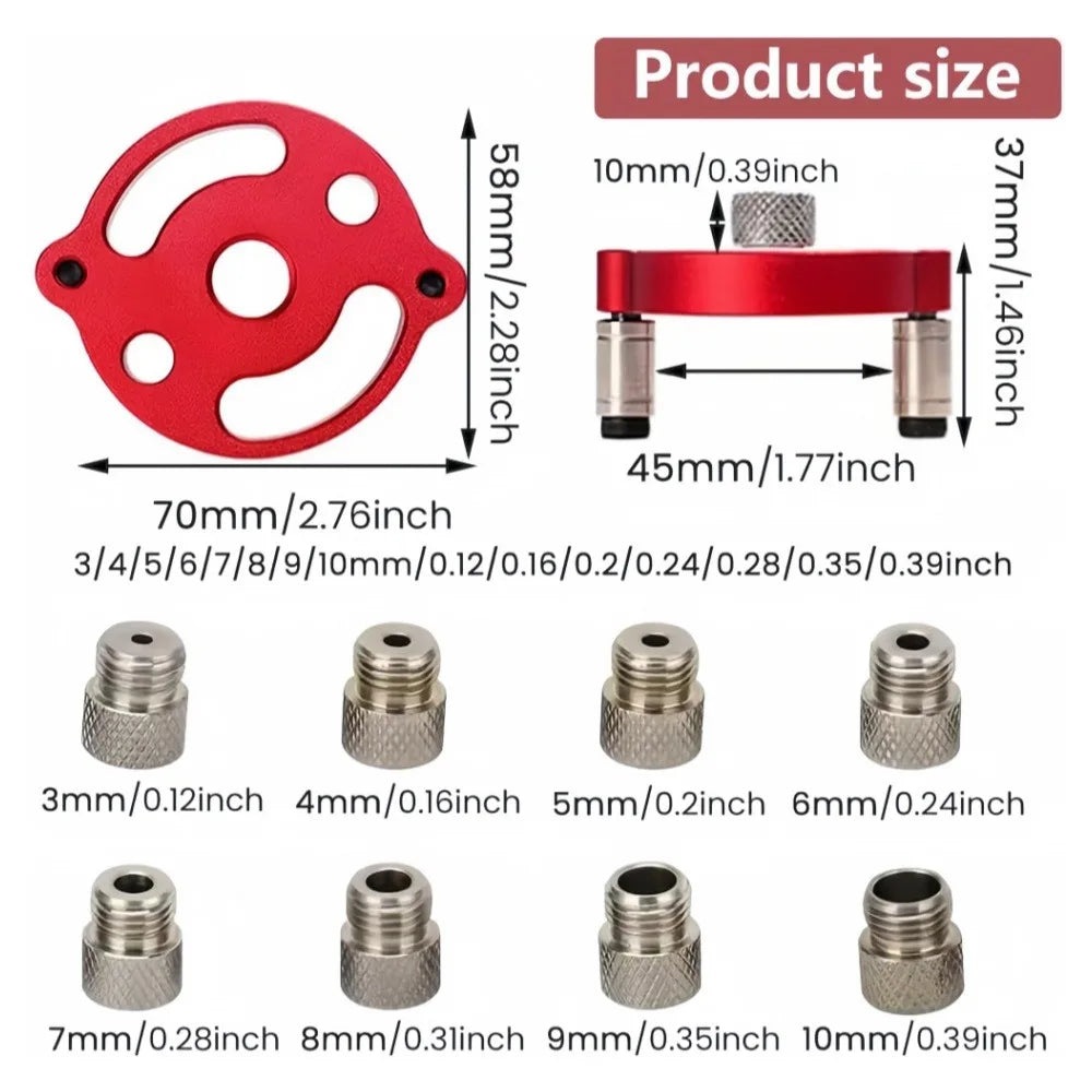 Self-Centering Dowel Jig Handheld Drill Guide Locator 3–10mm Dowel Jig Tool Qme