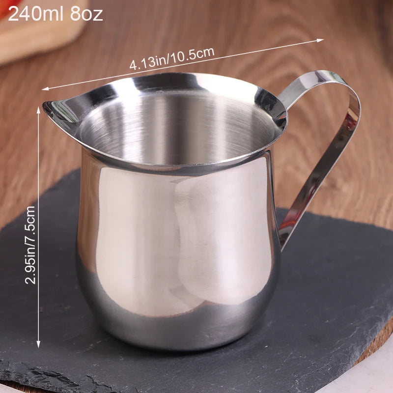 Stainless Steel Milk Frothing Pitcher 60–240ml | Creamer Cup Milk Frothing Pitcher Qst 240ML