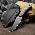 HUANGFU Fixed Blade Camping Knife – Stainless Steel & Sheath Fixed Blade Knife Qst qiaofuG10