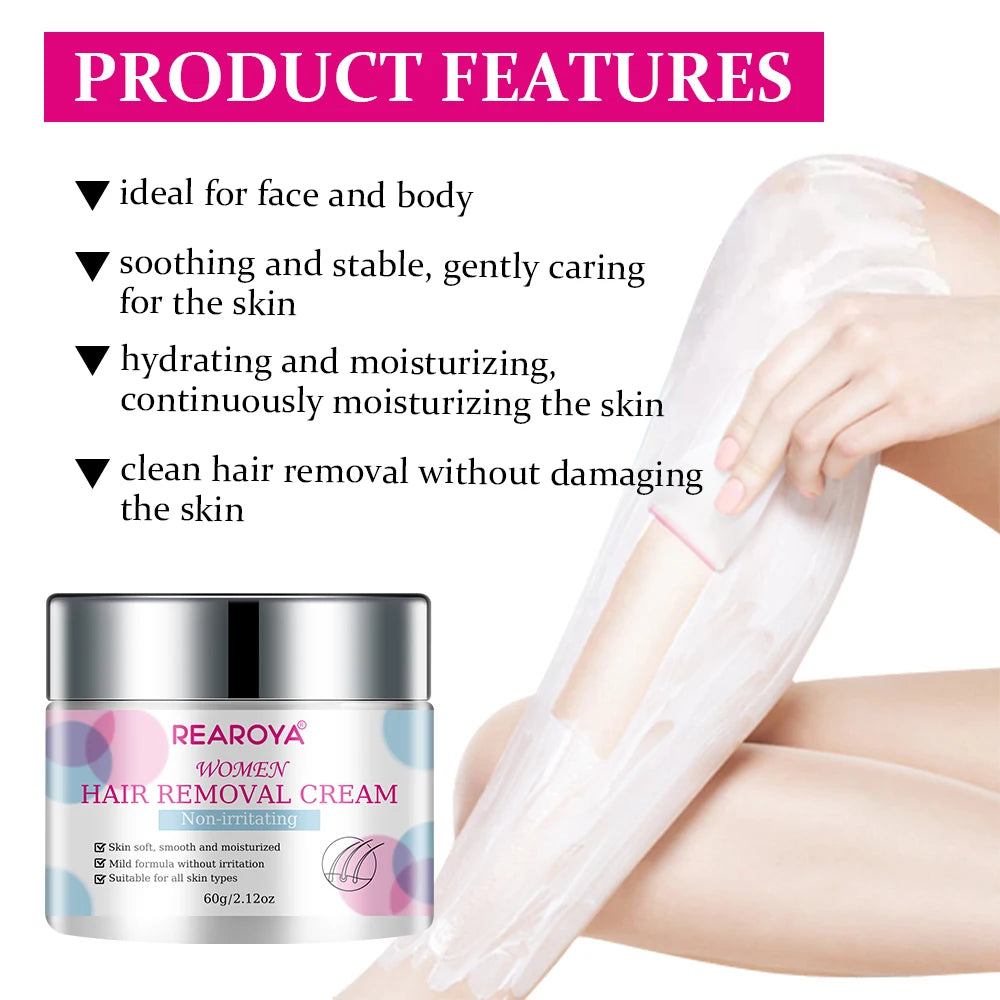 REAROYA Hair Removal Cream – Gentle Depilatory for Men & Women Hair Removal Cream Qst