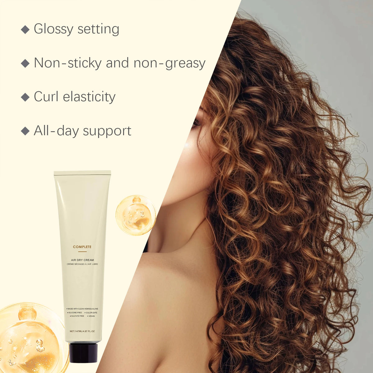 Air Dry Curl Cream – Moisturizing Hair Styling Cream 147ml Hair Styling Cream Qst