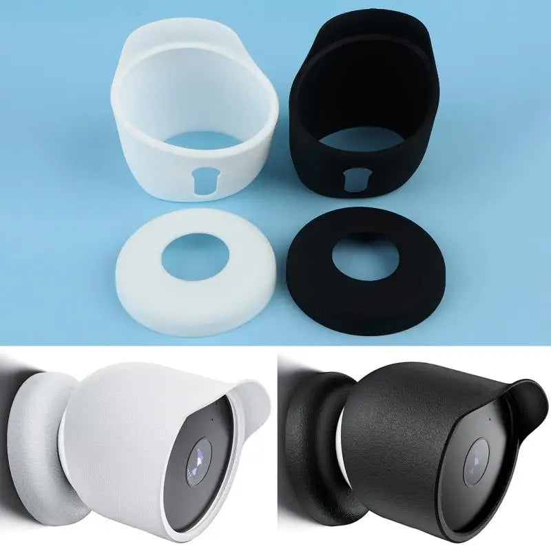 Silicone Protective Sleeve for Nest Cam – Waterproof Cover Camera Protective Sleeve Qme White