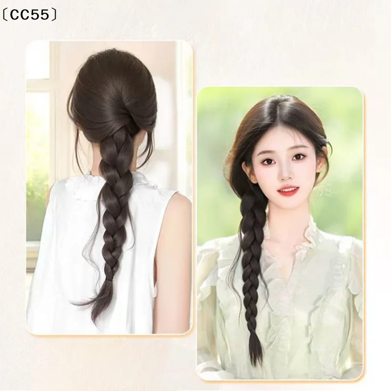 Long Curly Synthetic Ponytail Hairpiece – Claw Clip & Drawstring Synthetic Hair Extension Qst