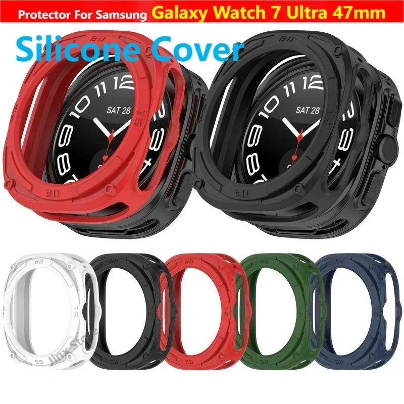 Silicone Case Samsung Galaxy Watch 7 Ultra 47mm Cover Shell Smartwatch Protective Case Qme