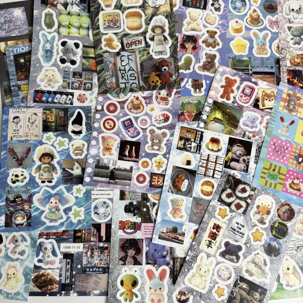 Cartoon Die Cut Sticker Book – DIY Scrapbooking & Journal Die Cut Sticker Book Qme