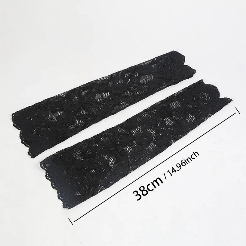 Women's Long Lace Fingerless Gloves Flower Sun Arm Sleeves Lace Arm Sleeves Qme