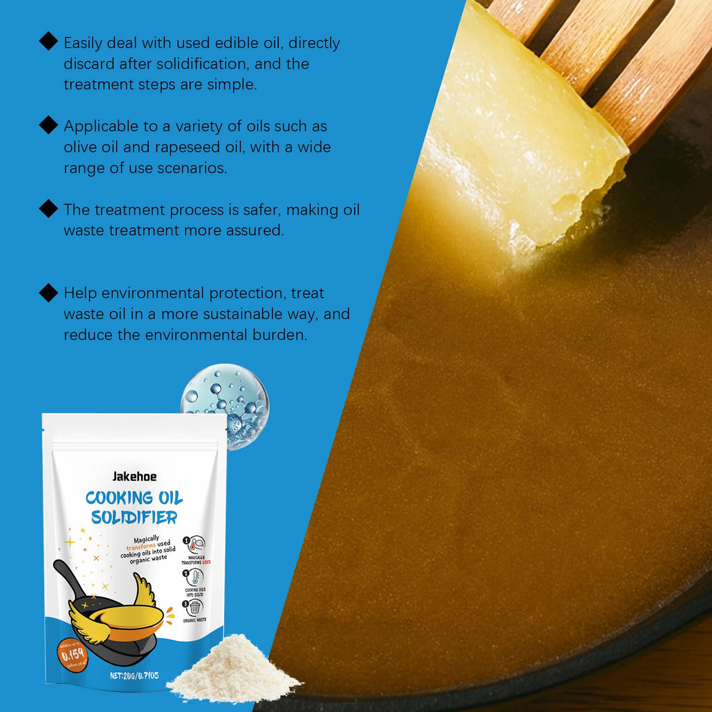 JAKEHOE Cooking Oil Solidifier Powder 20g – Eco-Friendly Oil Solidifier Powder Qst