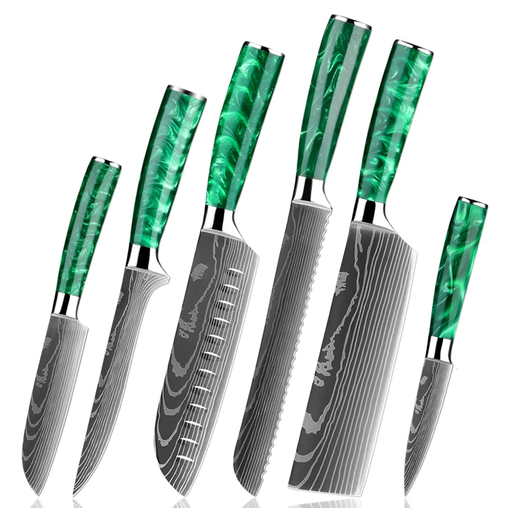 XITUO Japanese Chef Knife Set 1–6 Pcs | 7Cr17MoV Steel Kitchen Knife Set Qst 6PCS Knife