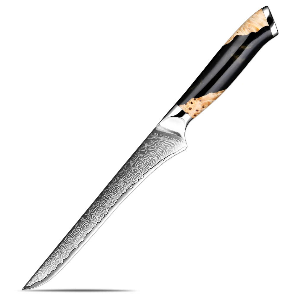 XITUO Damascus Steel Kitchen Knife Set – Santoku & Utility 1–6PCS Kitchen Knife Set Qst Boning Knife