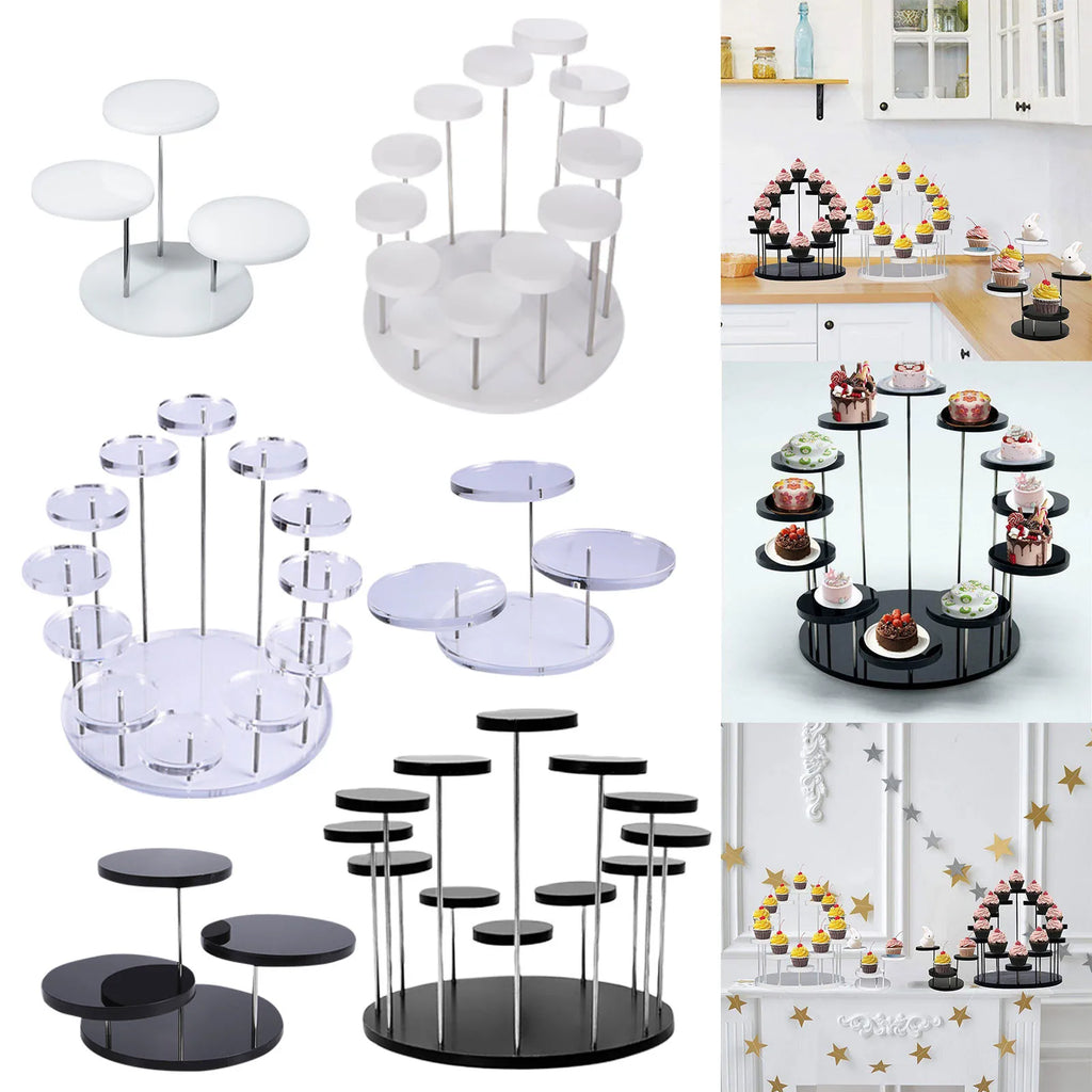 Clear Acrylic Multi-Tier Cupcake Tower Stand – 12 Tray Display Cupcake Tower Stand Qme