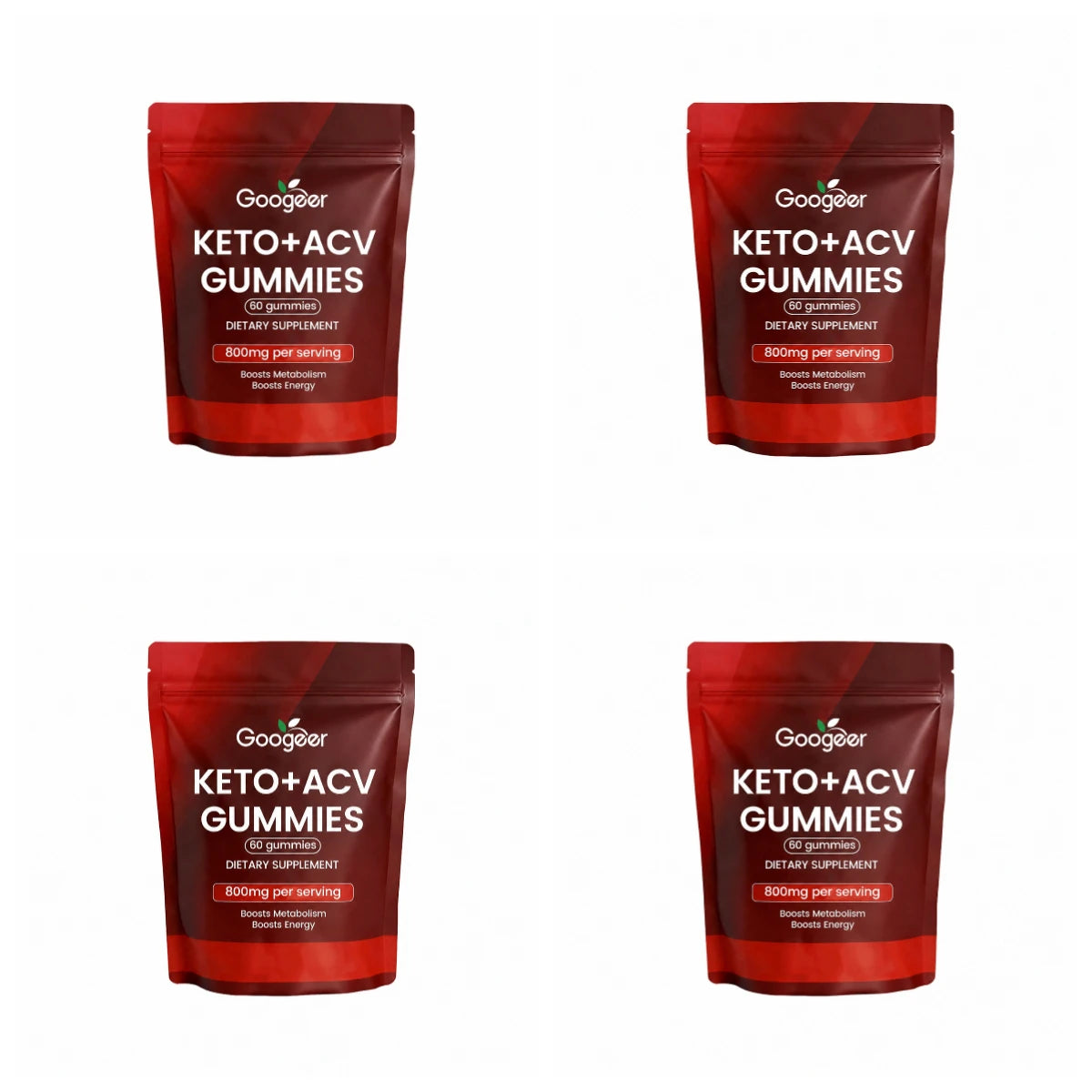 Googeer KETO+ACV Gummies – Apple Cider Vinegar, 60 Count Dietary Supplement Gummies Qst 4 Bags 240 Count