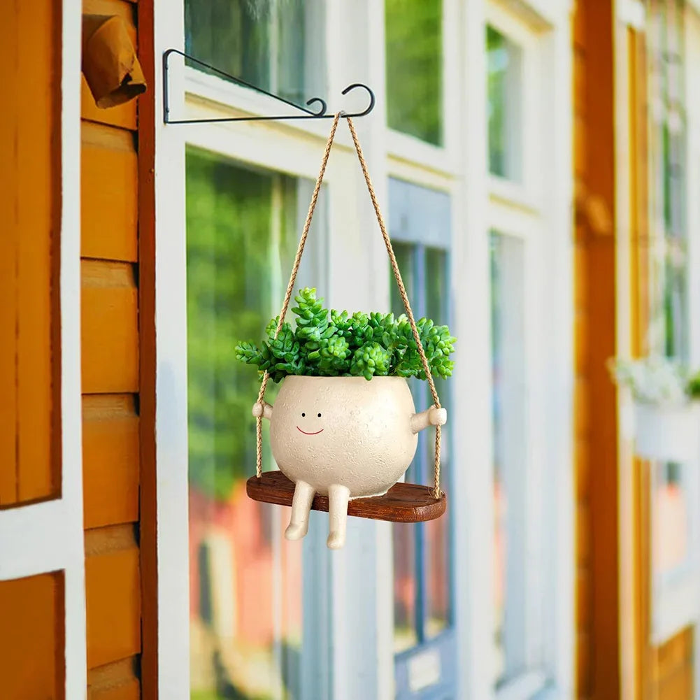 Resin Face Head Wall Planter – Creative Succulent Pot Wall Hanging Planter Qme