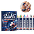 DIY Nail Art Pens – 12 Colors, Quick-Drying & Waterproof Nail Art Pens Qst 1set