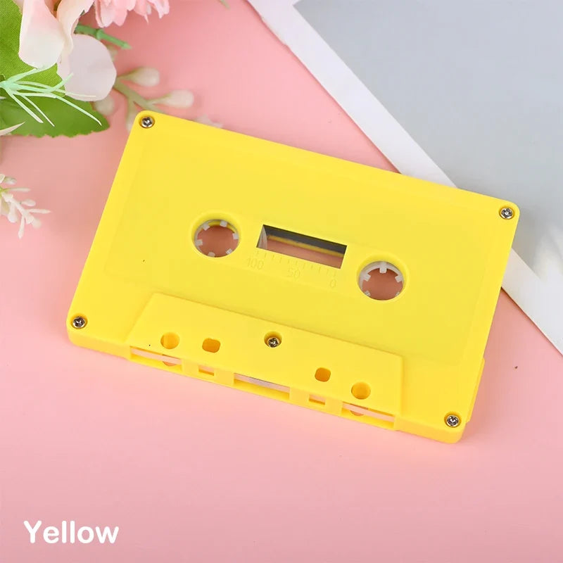 Blank Cassette Tape Shell | Empty Magnetic Recording Case Cassette Tape Shell Qme Yellow