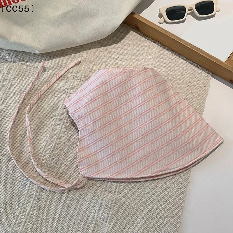 Women's Wide-Brim Foldable Striped Bucket Hat – Drawstring Women's Bucket Hat Qst