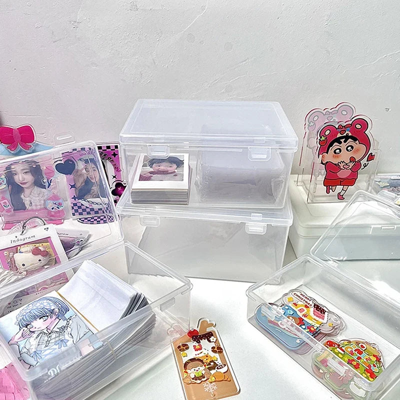 Transparent Photocard Storage Box & Desk Organizer | 4 Colors Desk Storage Organizer Qme