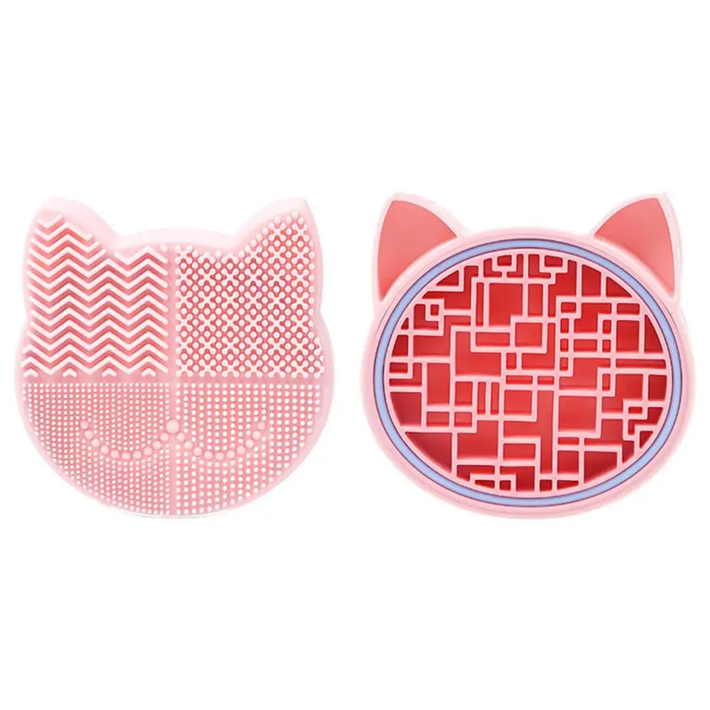 Silicone Makeup Brush Cleaner Scrubbing Tray & Washing Mat Makeup Brush Cleaner Qme Pinkk China Mainland