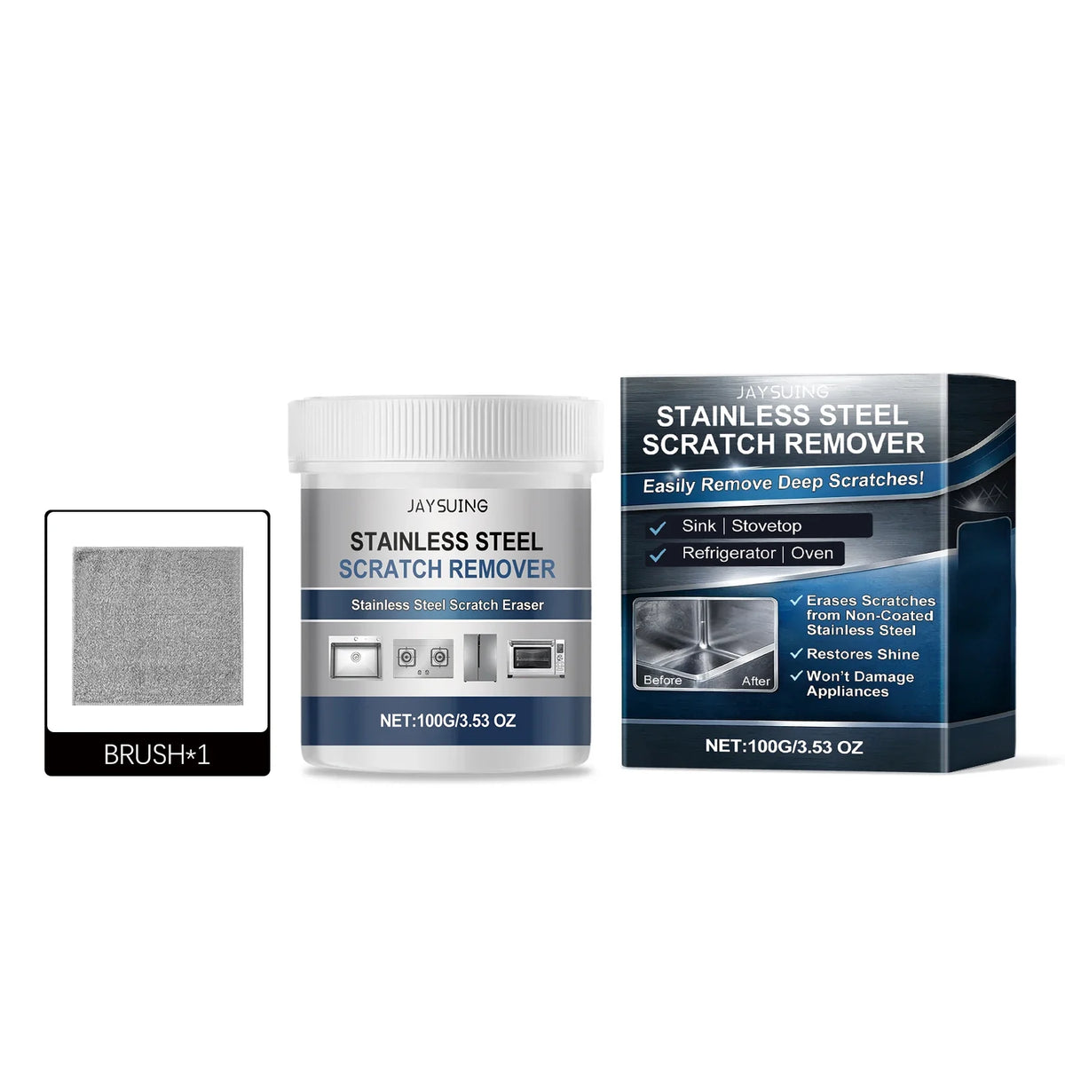 Stainless Steel Scratch Repair & Polish Restoration Cream Steel Polish Cream Qme 100g Boxed