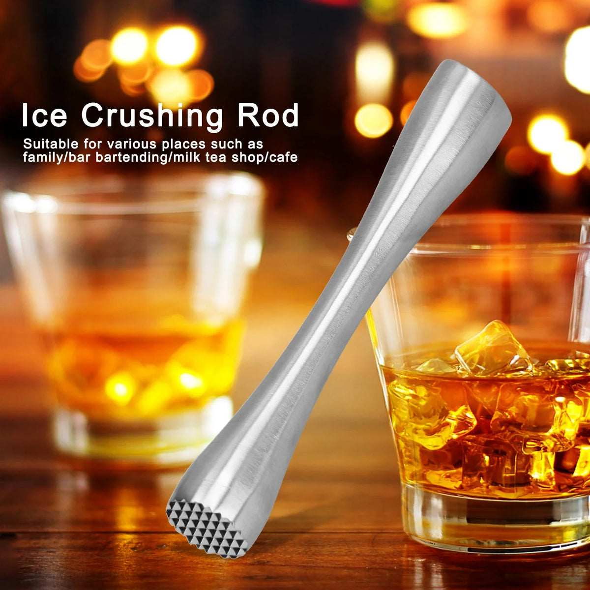 Stainless Steel Cocktail Muddler – Bar Fruit & Ice Crusher Cocktail Muddler Qme