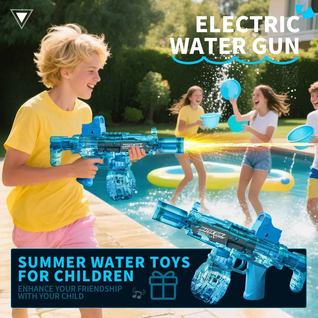 Electric Water Gun with Recoil – Kids Auto Squirt Toy | 8 Colors Kids Water Gun Toy Qme