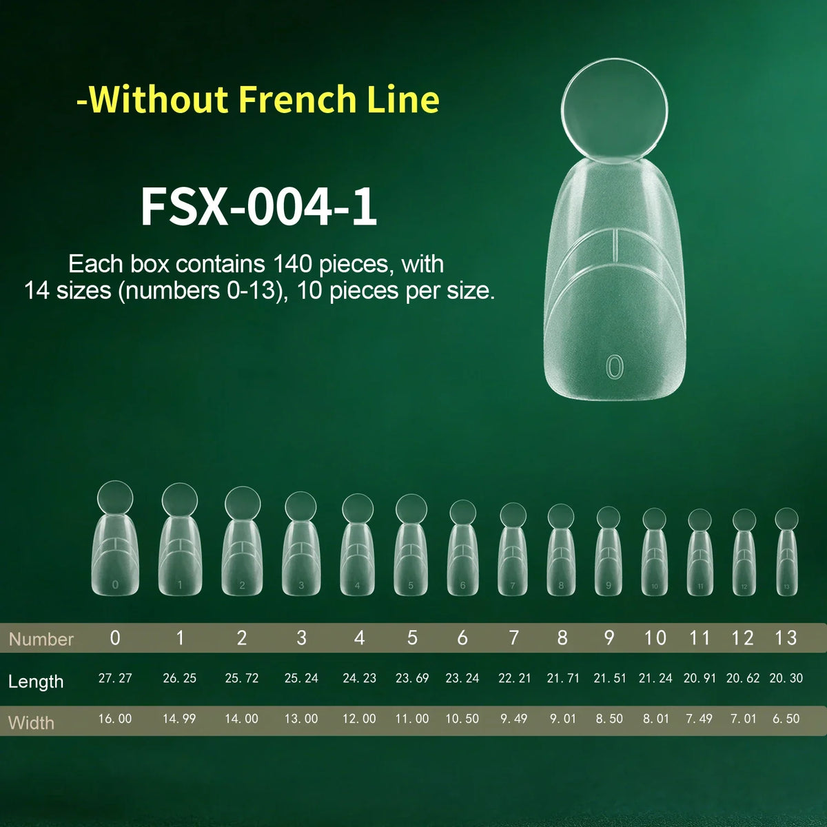 Nailpop French Line Dual Forms Nail Tips 14 Sizes 140pcs Nail Extension Forms Qme FSX-004-1
