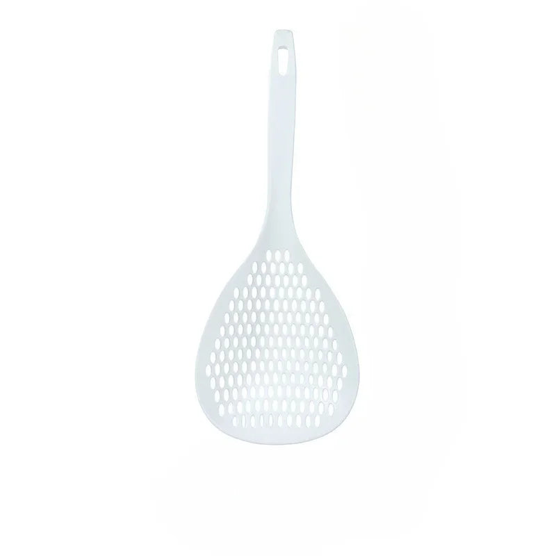 Slotted Pasta Spoon Strainer Scoop Skimmer Set with Handle Slotted Spoon Set Qme White