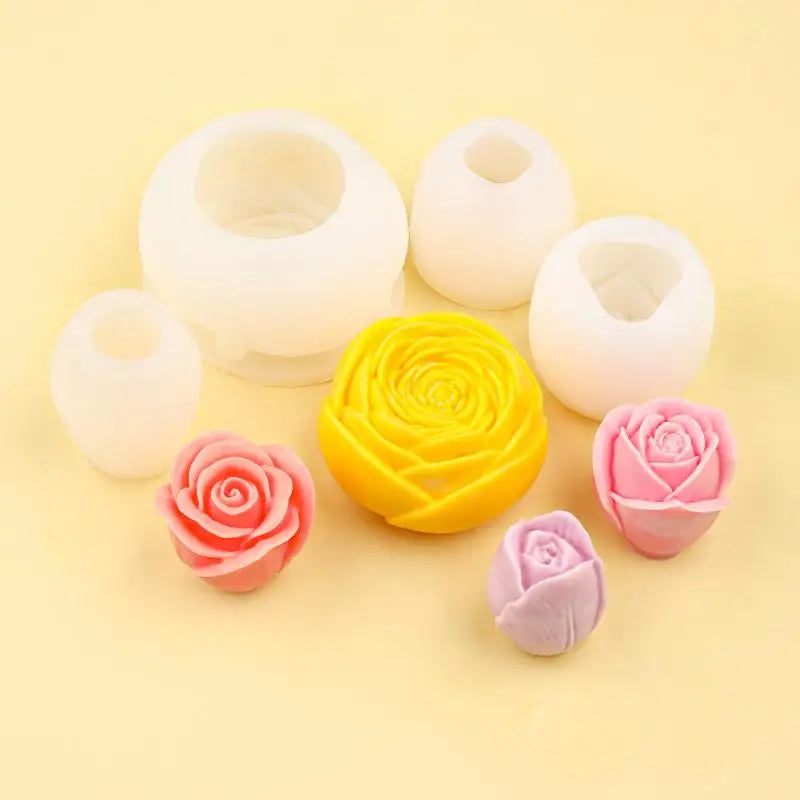 DIY Flower Silicone Resin Mold – Tulip & Rose Candle Plaster Silicone Craft Mold Qme