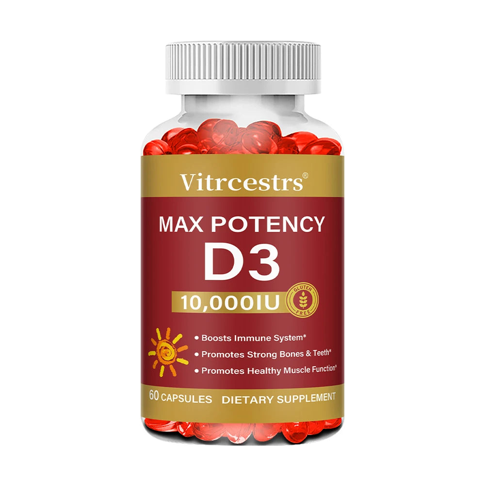 ZENVITALIZE Vitamin D3 10000 IU – Bone & Immune Support Vitamin D3 Supplement Qst 60 count-1 bottle