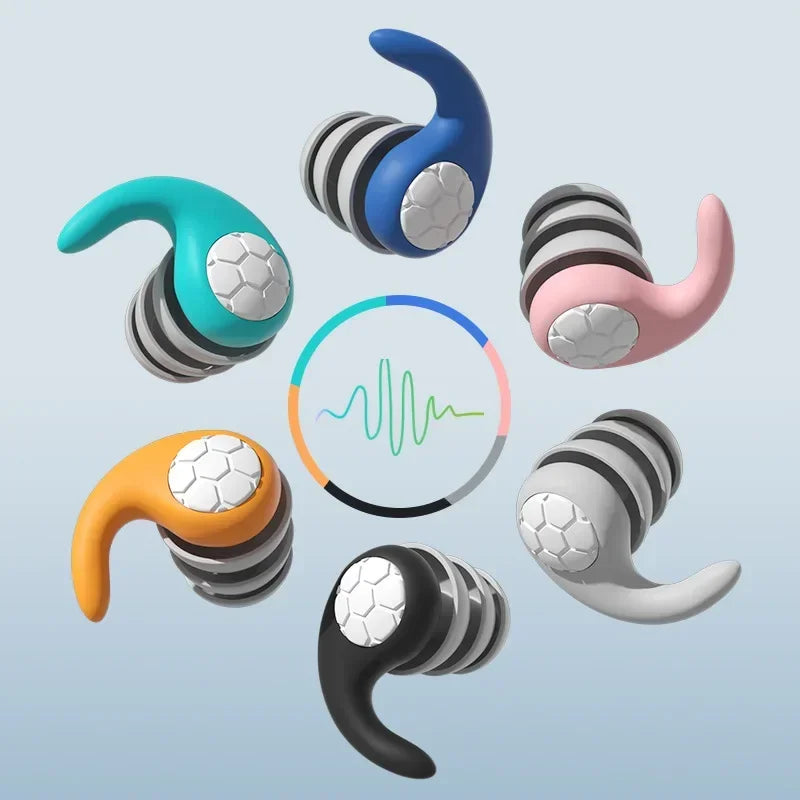 3-Layer Soft Silicone Ear Plugs for Sleep & Noise Reduction Silicone Ear Plugs Qme