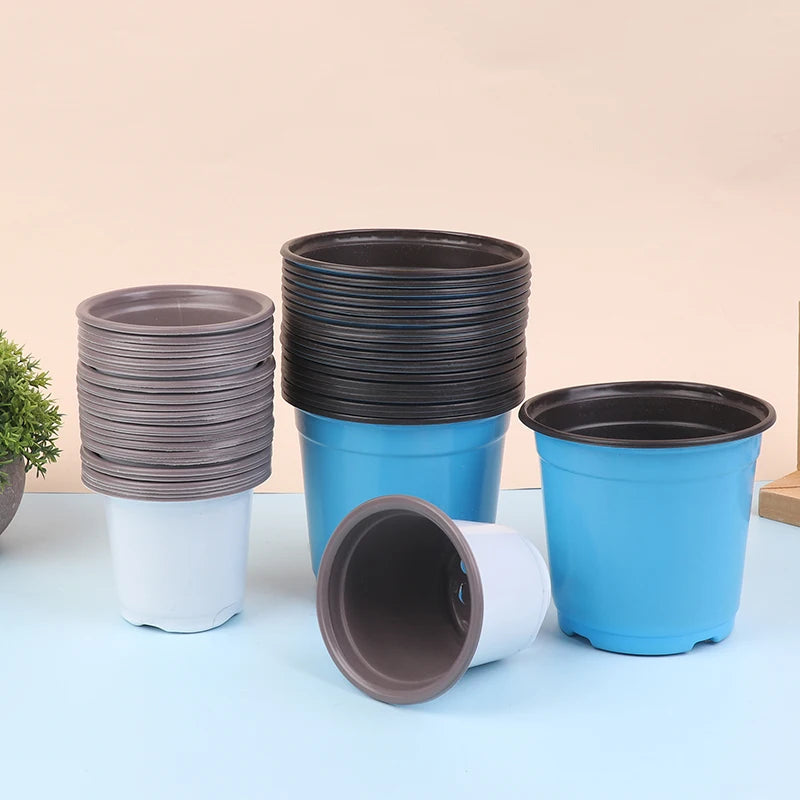 10-Pack Two-Color Plastic Seedling Pots for Succulents & Plants Nursery Seedling Pots Qst