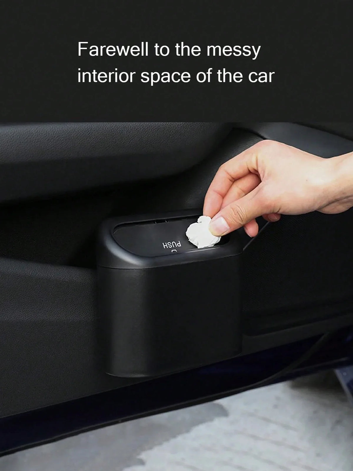 Car Trash Can with Lid – Door-Side Hanging Mini Storage Box Car Trash Can Qme
