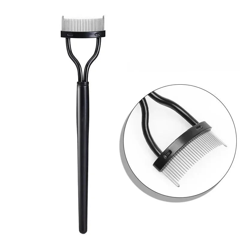Metal Eyelash Curler & Foldable Lash Separator Brush Comb Eyelash Curler Comb Qme