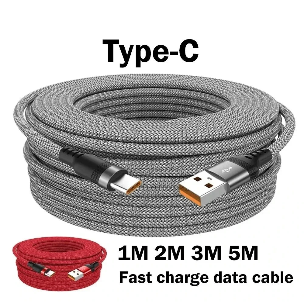 USB-C Fast Charging Nylon Braided Cable | Qme – 1m to 5m USB-C Charging Cable Qme