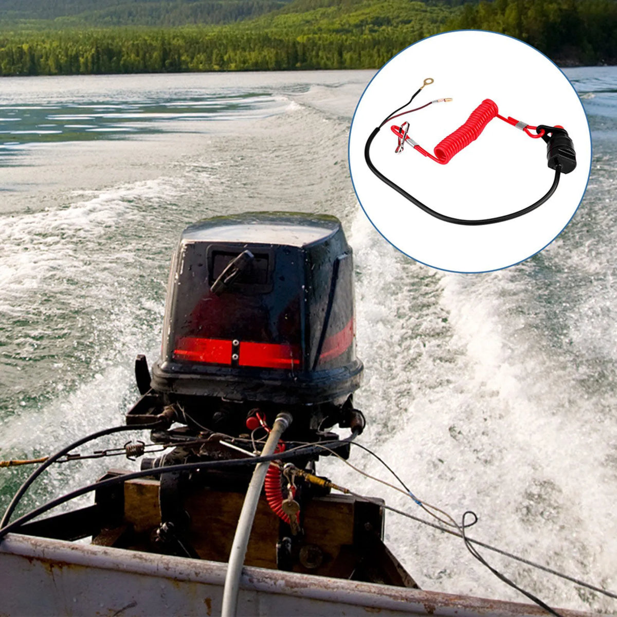 Engine Kill Switch with Safety Tether Lanyard – ATV Motorcycle Engine Kill Switch Qst