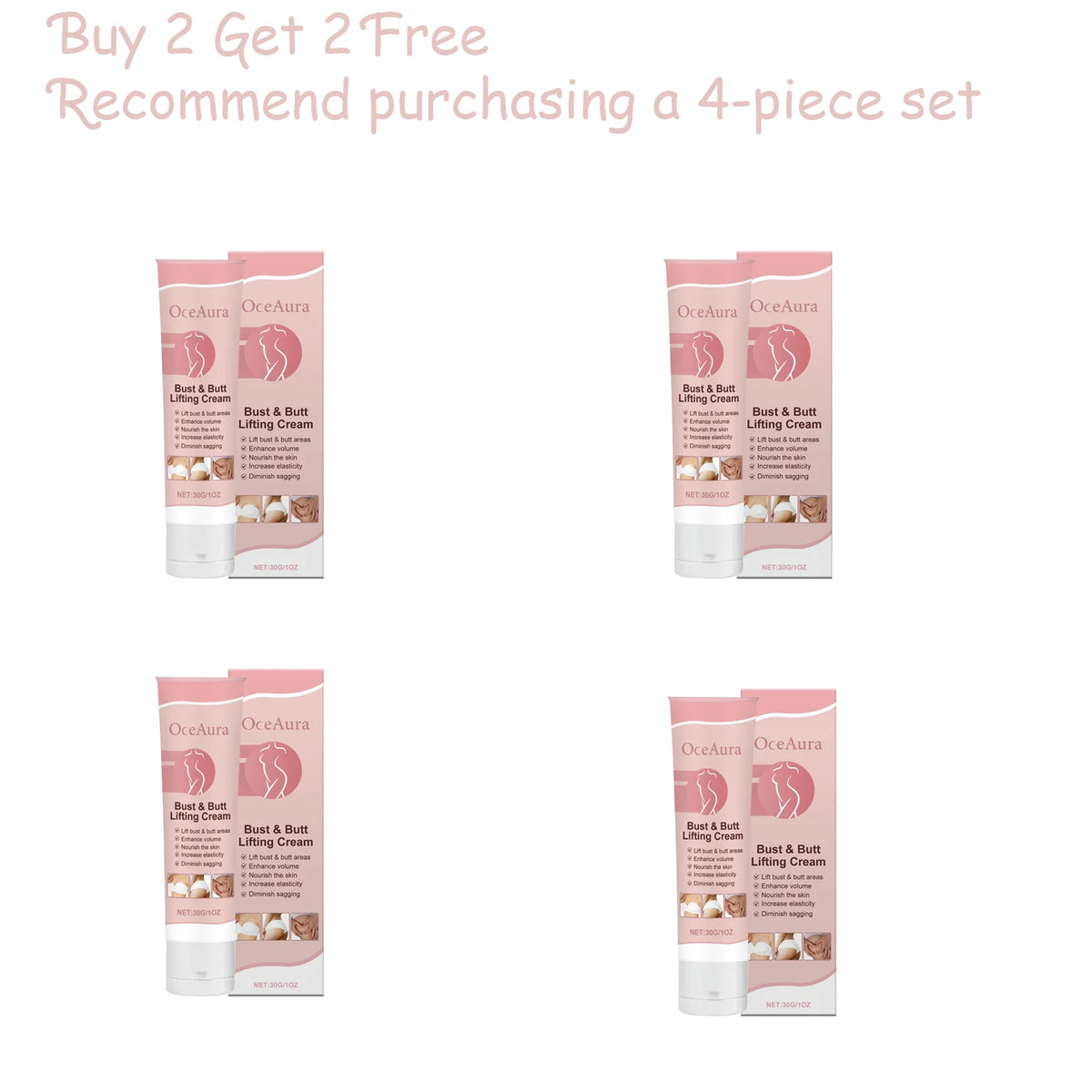 OceAura Firming Moisturizing Body Cream – Bust & Hip Care Body Firming Cream Qst 30g bottle x4