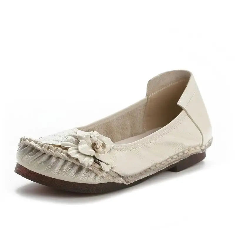 Women's Oxford Flats – Slip-On Floral Loafers | Sizes 5–8 Women's Flat Loafers Qst WB-59 Beige 41