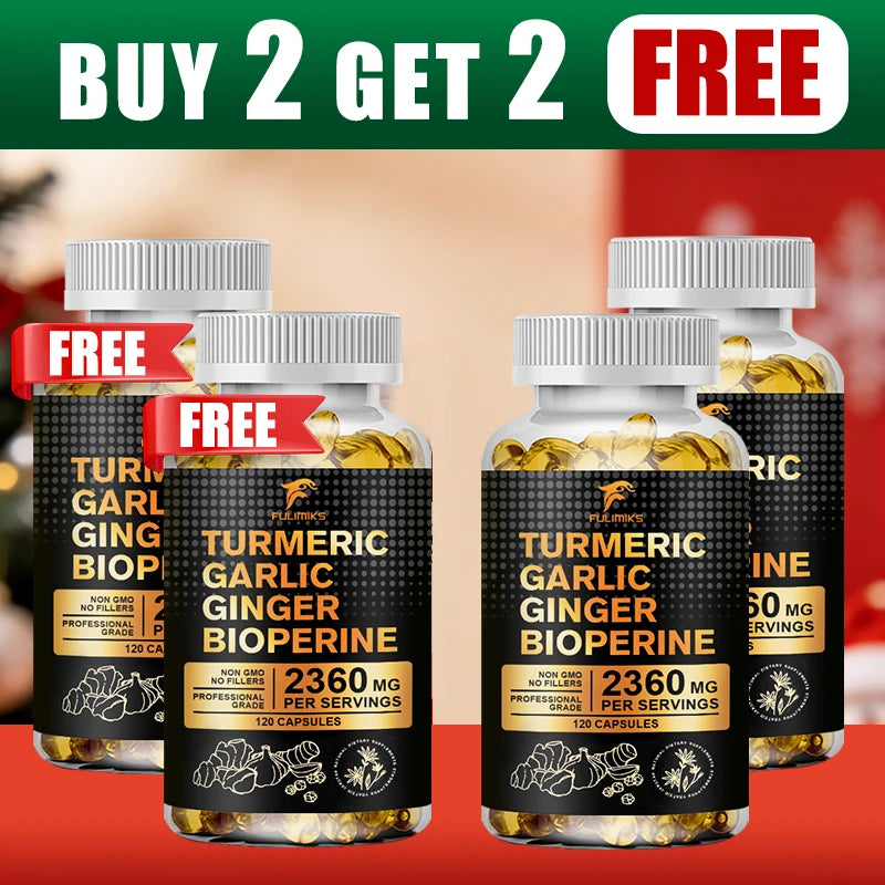 Turmeric Curcumin with BioPerine, Garlic & Ginger Supplement Herbal Supplement Qst