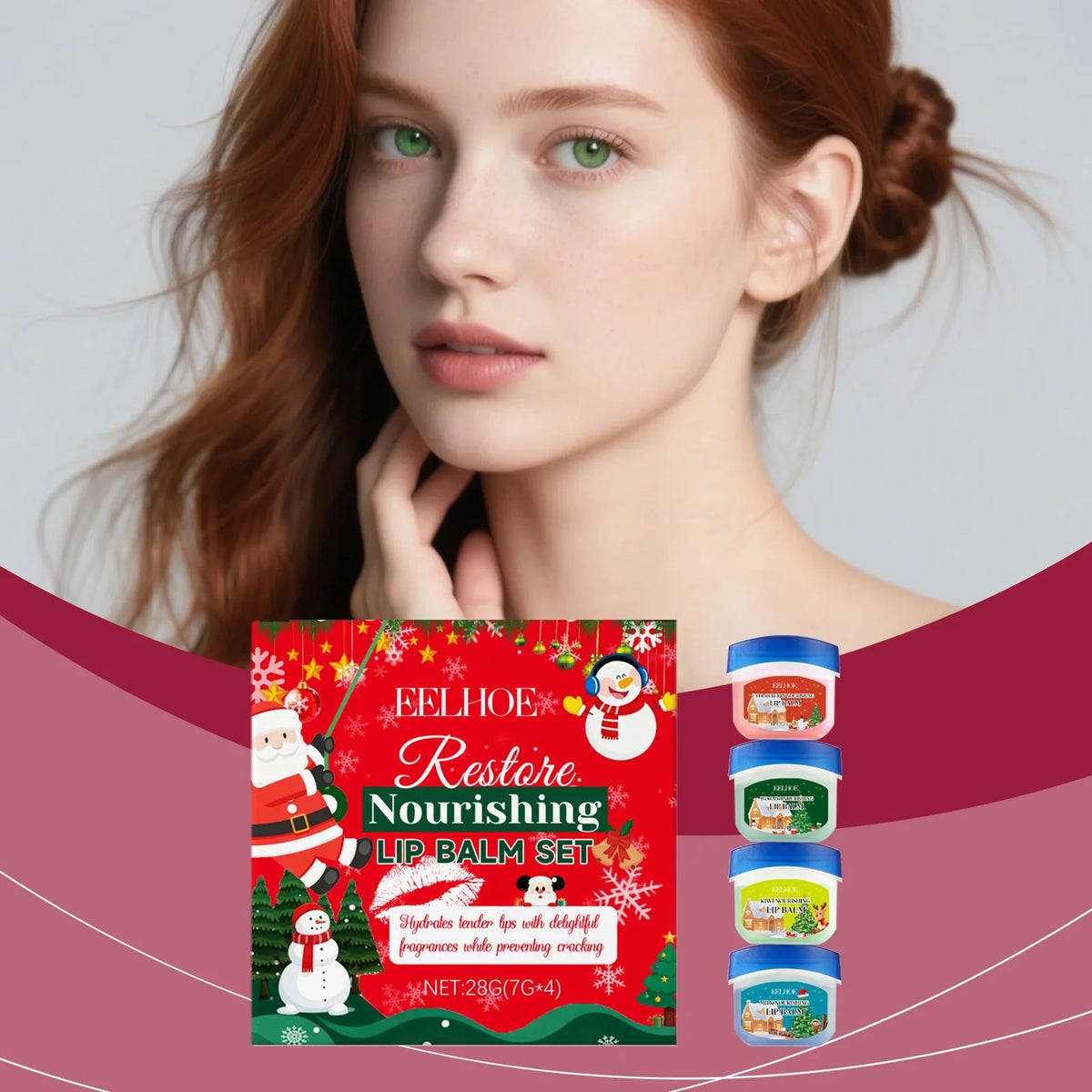 Eelhoe Christmas Moisturizing Lip Balm Set – Shine & Hydration Lip Balm Set Qst