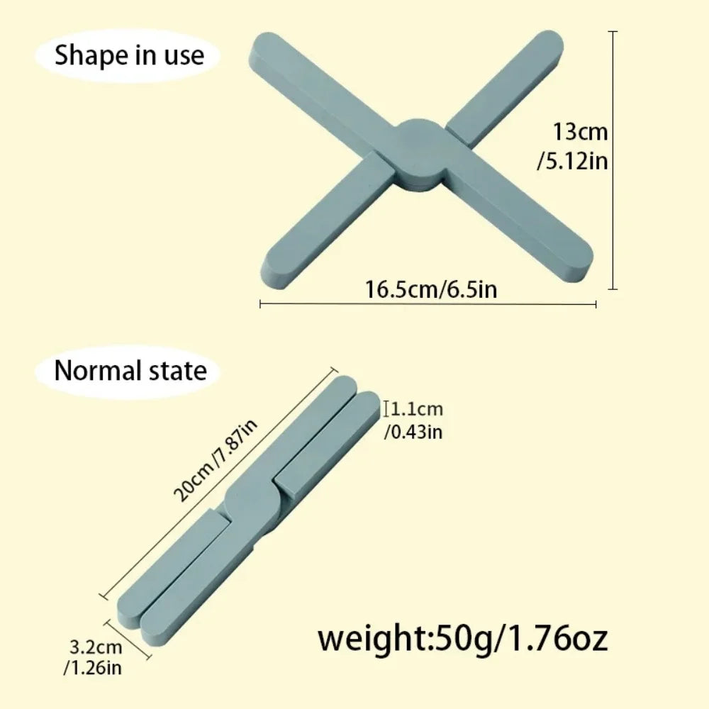 X-Shaped Foldable Silicone Trivet – Heat-Resistant Non-Slip Silicone Trivet Qme