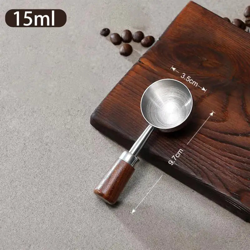 Walnut Wood & Stainless Steel Coffee Scoop Tablespoon Coffee Measuring Scoop Qme A1