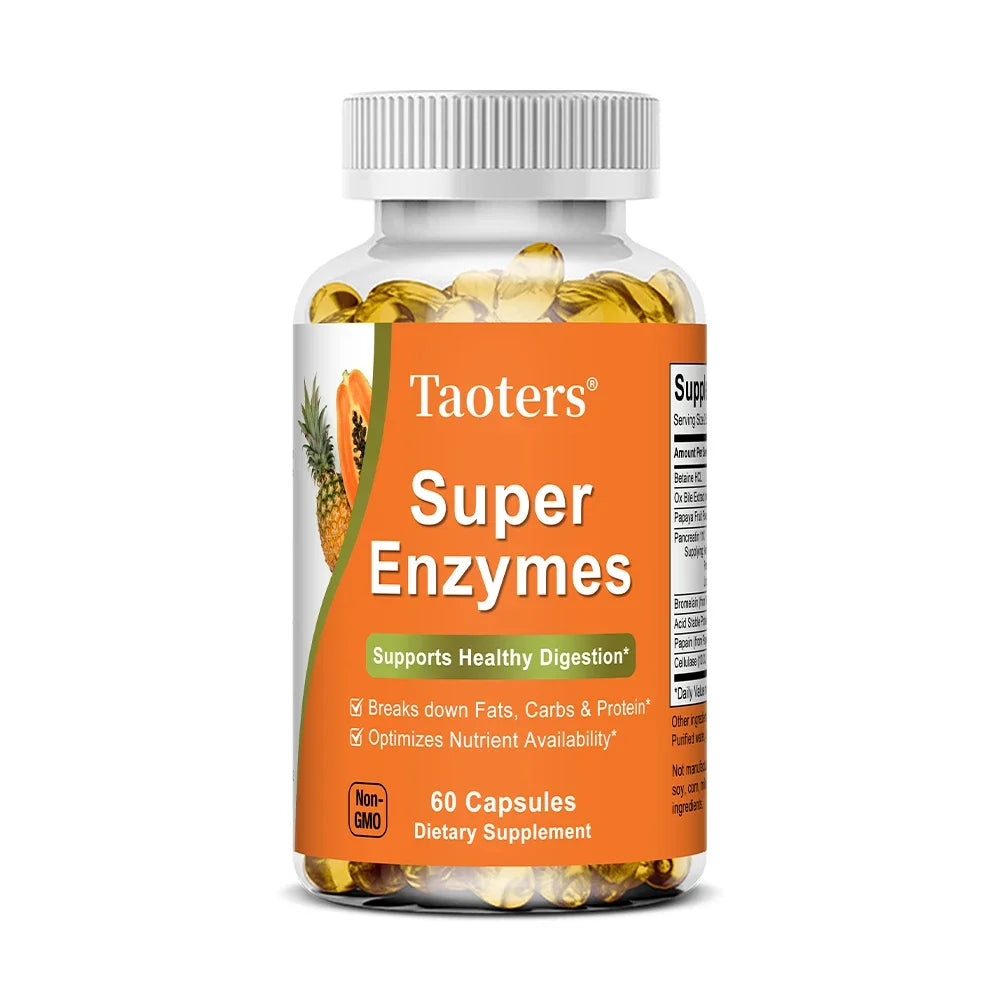STRESSXCEL Super Enzymes 120 Caps – Bromelain, Ox Bile & Papain Digestive Enzyme Supplement Qst 60 count-1 bottle