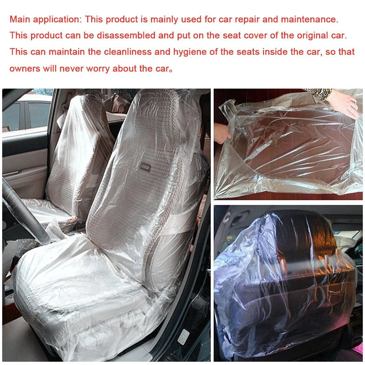Disposable Car Seat Covers – 100-Pack Waterproof Valet Protectors Car Seat Protectors Qme