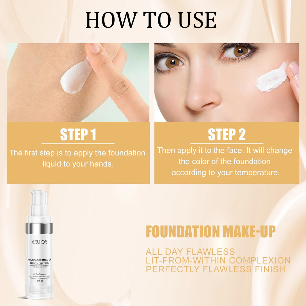 Color-Changing Concealer Foundation – Full Coverage Dewy Finish Concealer Foundation Qst