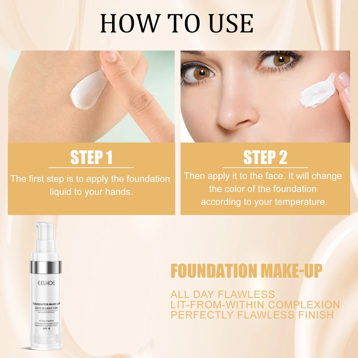 Color-Changing Concealer Foundation – Full Coverage Dewy Finish Concealer Foundation Qst