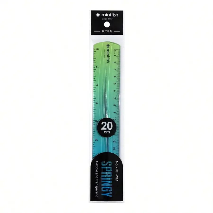 Flexible Rainbow Ruler 15cm/20cm – CM & Inch Dual Scale Flexible Ruler Qst 20cm-green