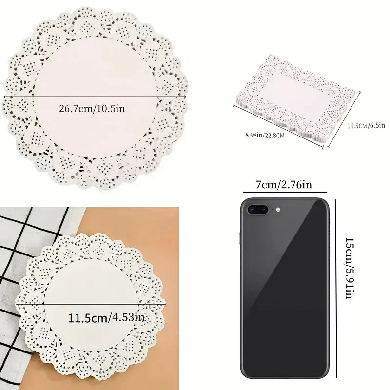 Lace Baking Paper Pads – 3 Shapes, Absorbent & Non-Stick Baking Paper Liner Qme