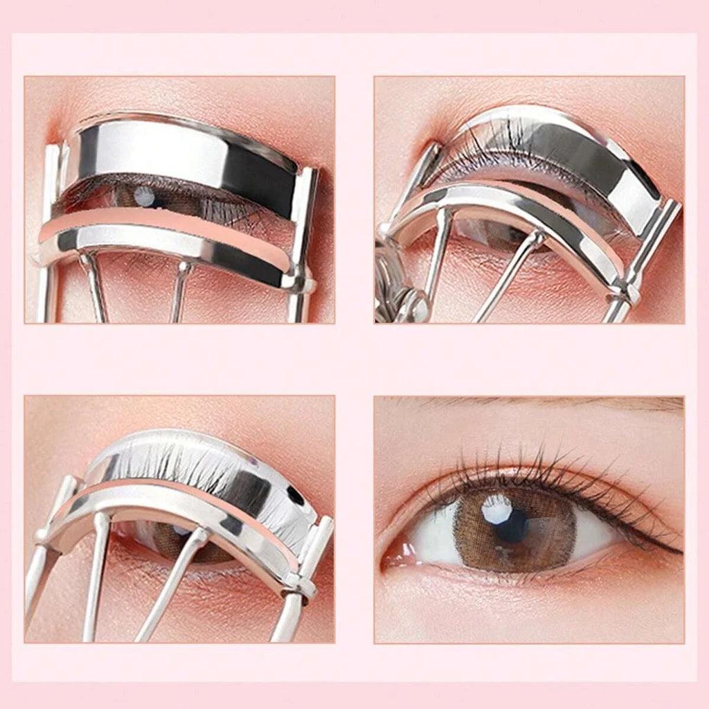 Eyelash Curler with 15 Silicone Pads – Portable Stainless Steel Eyelash Curler Qme