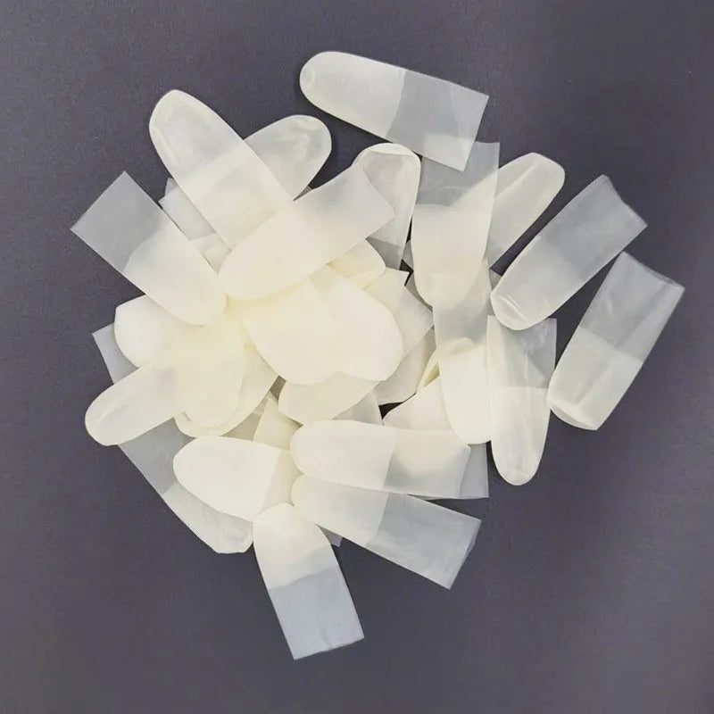 Thickened Non-Slip Silicone Finger Cots | 100pcs Finger Guards Silicone Finger Cots Qme White-L